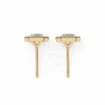 0.9 Carat Emerald and Round Diamond Stud Earrings - Image 11