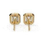 0.9 Carat Emerald and Round Diamond Stud Earrings - Image 12