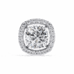 1 Carat Cushion and Round Diamond Stud Earrings - Image 3