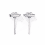 1 Carat Cushion and Round Diamond Stud Earrings - Image 4