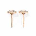 1 Carat Cushion and Round Diamond Stud Earrings - Image 18