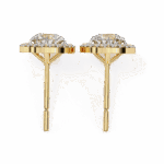1 Carat Oval and Round Halo Diamond Stud Earrings - Image 11