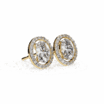 1 Carat Oval and Round Halo Diamond Stud Earrings - Image 13