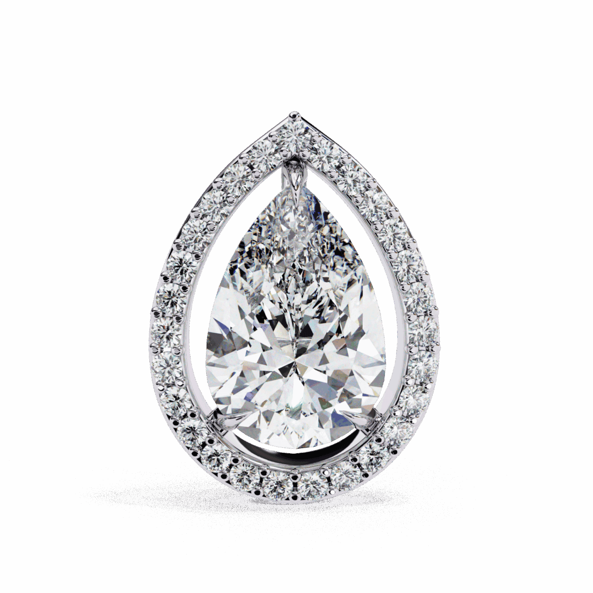 0.8 Carat Pear and Round Halo Diamond Stud Earrings  Image 3