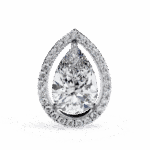 0.8 Carat Pear and Round Halo Diamond Stud Earrings - Image 3