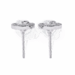 0.8 Carat Pear and Round Halo Diamond Stud Earrings - Image 4