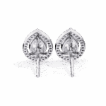 0.8 Carat Pear and Round Halo Diamond Stud Earrings - Image 5