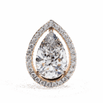 0.8 Carat Pear and Round Halo Diamond Stud Earrings - Image 17