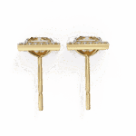 0.8 Carat Princess and Round Halo Diamond Stud Earrings - Image 11