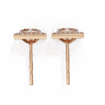 0.8 Carat Princess and Round Halo Diamond Stud Earrings - Image 18