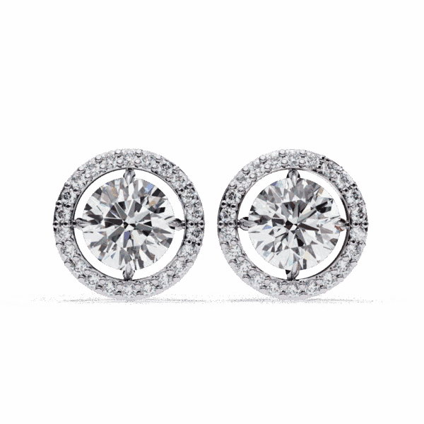 0.9 Carat Modern Round Duo Hoop Diamond Earrings