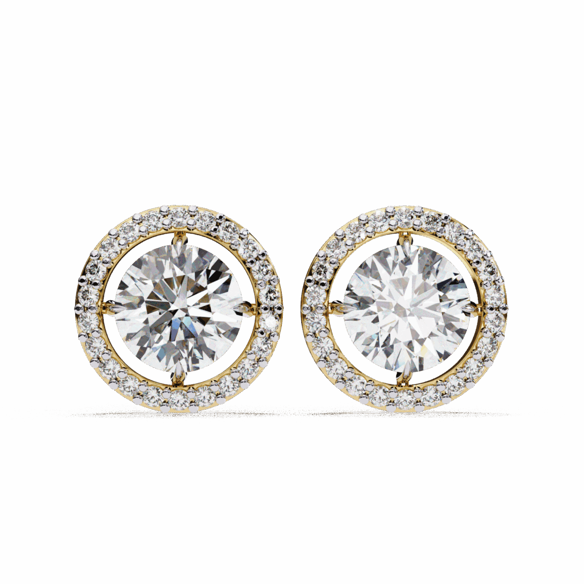 0.9 Carat Modern Round Duo Hoop Diamond Earrings  Image 8