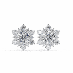 1.5 Carat Minimal Round Trio Diamond Stud Earrings