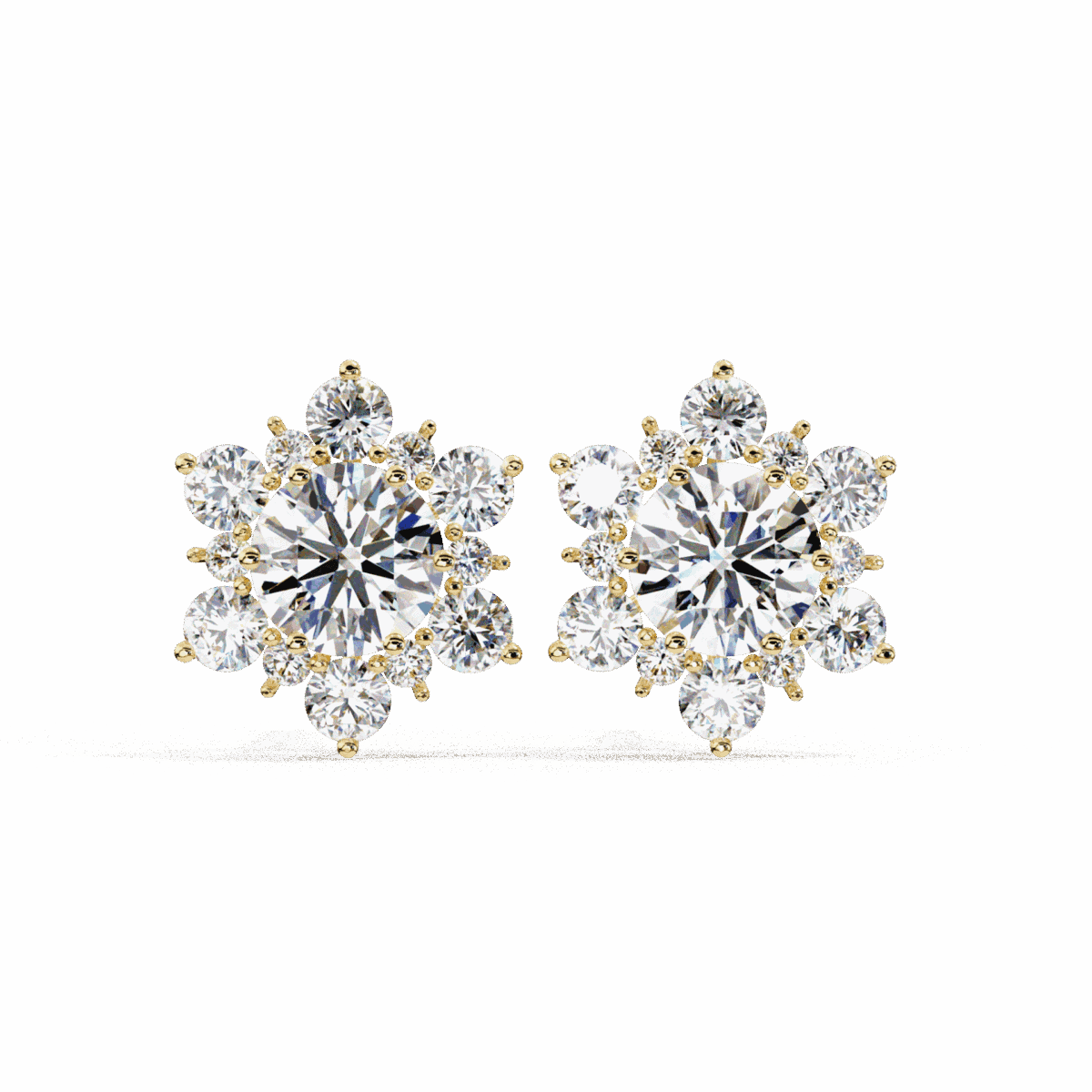 1.5 Carat Minimal Round Trio Diamond Stud Earrings  Image 8