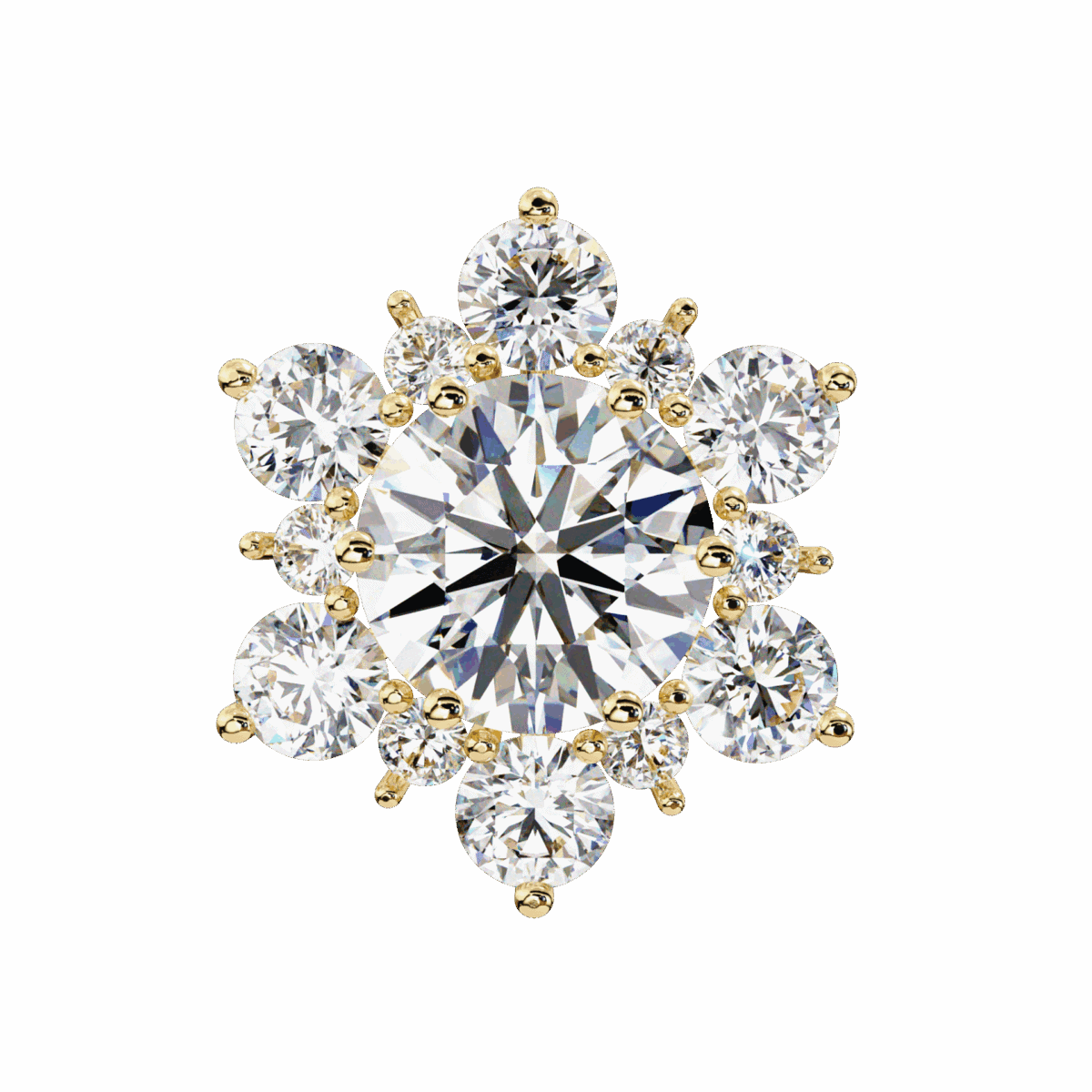 1.5 Carat Minimal Round Trio Diamond Stud Earrings  Image 10