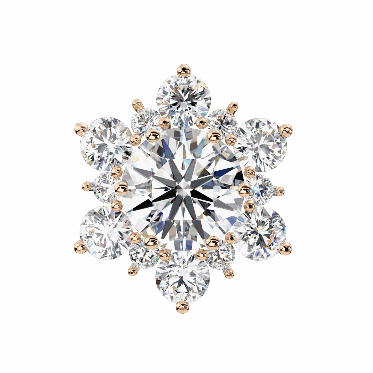 1.5 Carat Minimal Round Trio Diamond Stud Earrings  Image 16