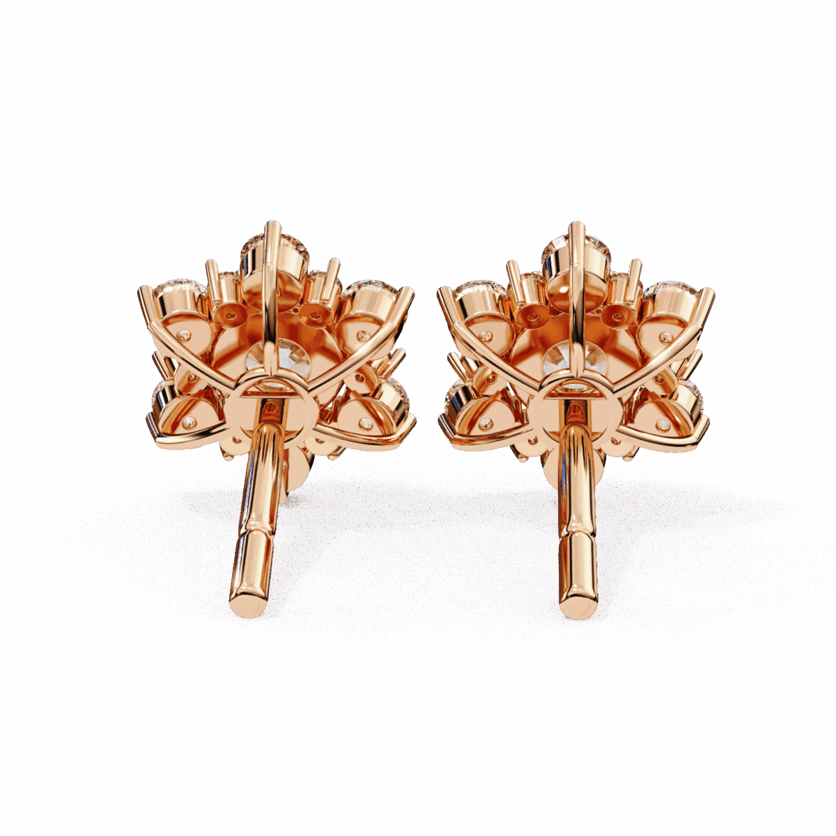 1.5 Carat Minimal Round Trio Diamond Stud Earrings  Image 18