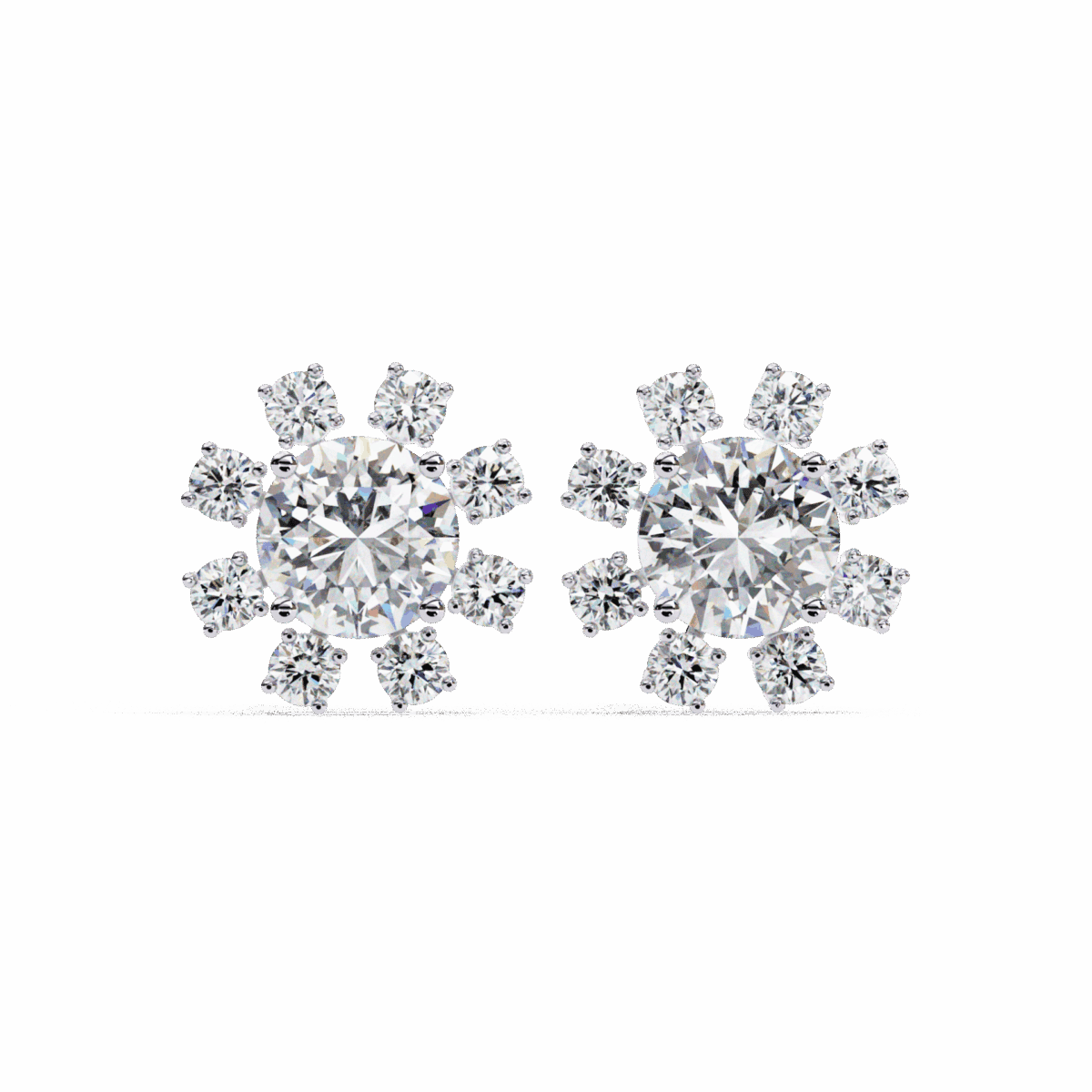 ER14029P11 1.25 Carat Modern Round Duo Diamond Stud Earrings Image 1