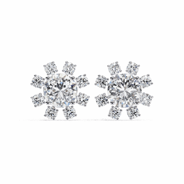 1.25 Carat Modern Round Duo Diamond Stud Earrings
