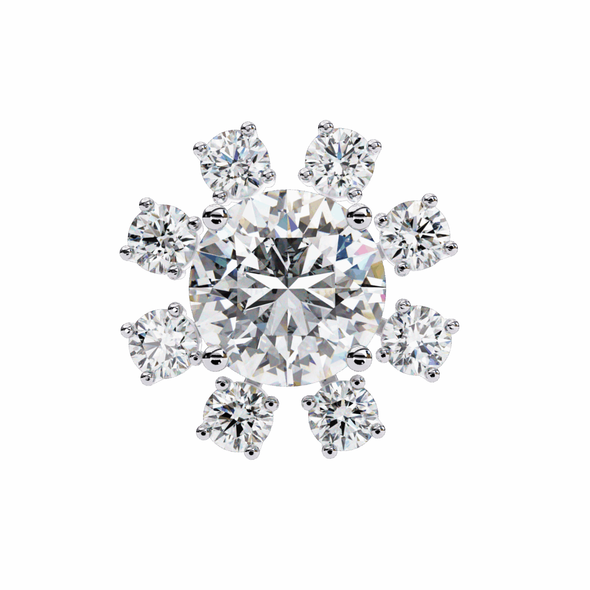 1.25 Carat Modern Round Duo Diamond Stud Earrings  Image 3