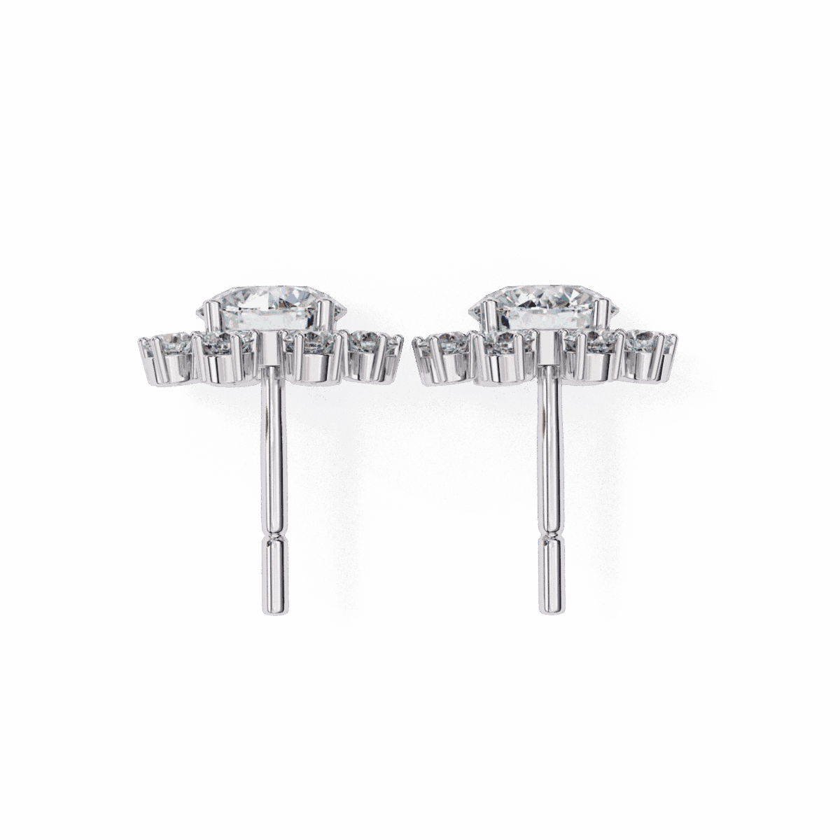 1.25 Carat Modern Round Duo Diamond Stud Earrings  Image 4