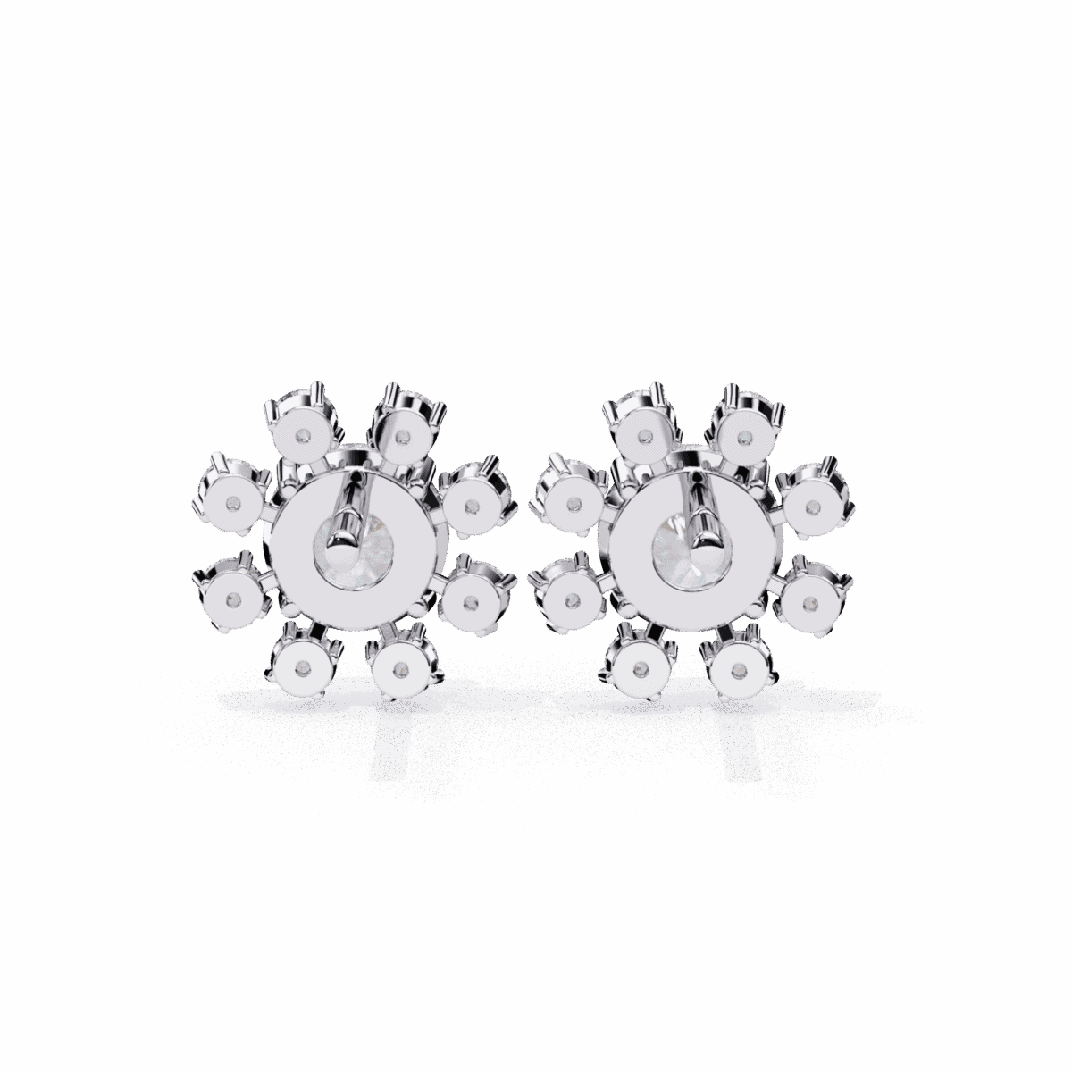 1.25 Carat Modern Round Duo Diamond Stud Earrings  Image 5