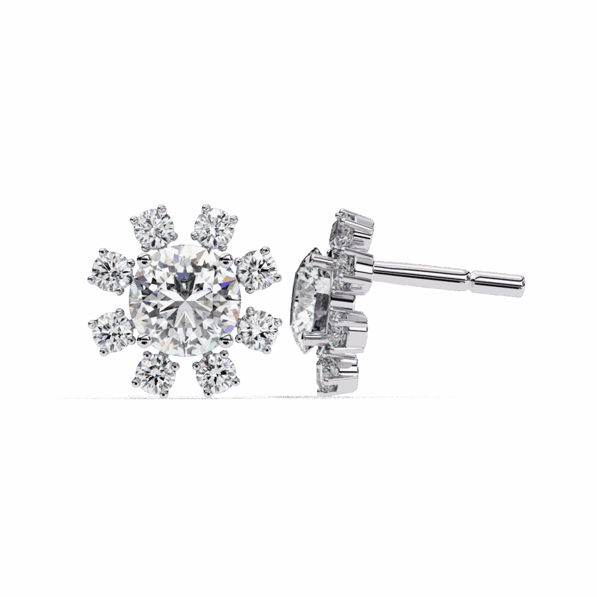 1.25 Carat Modern Round Duo Diamond Stud Earrings  Image 7