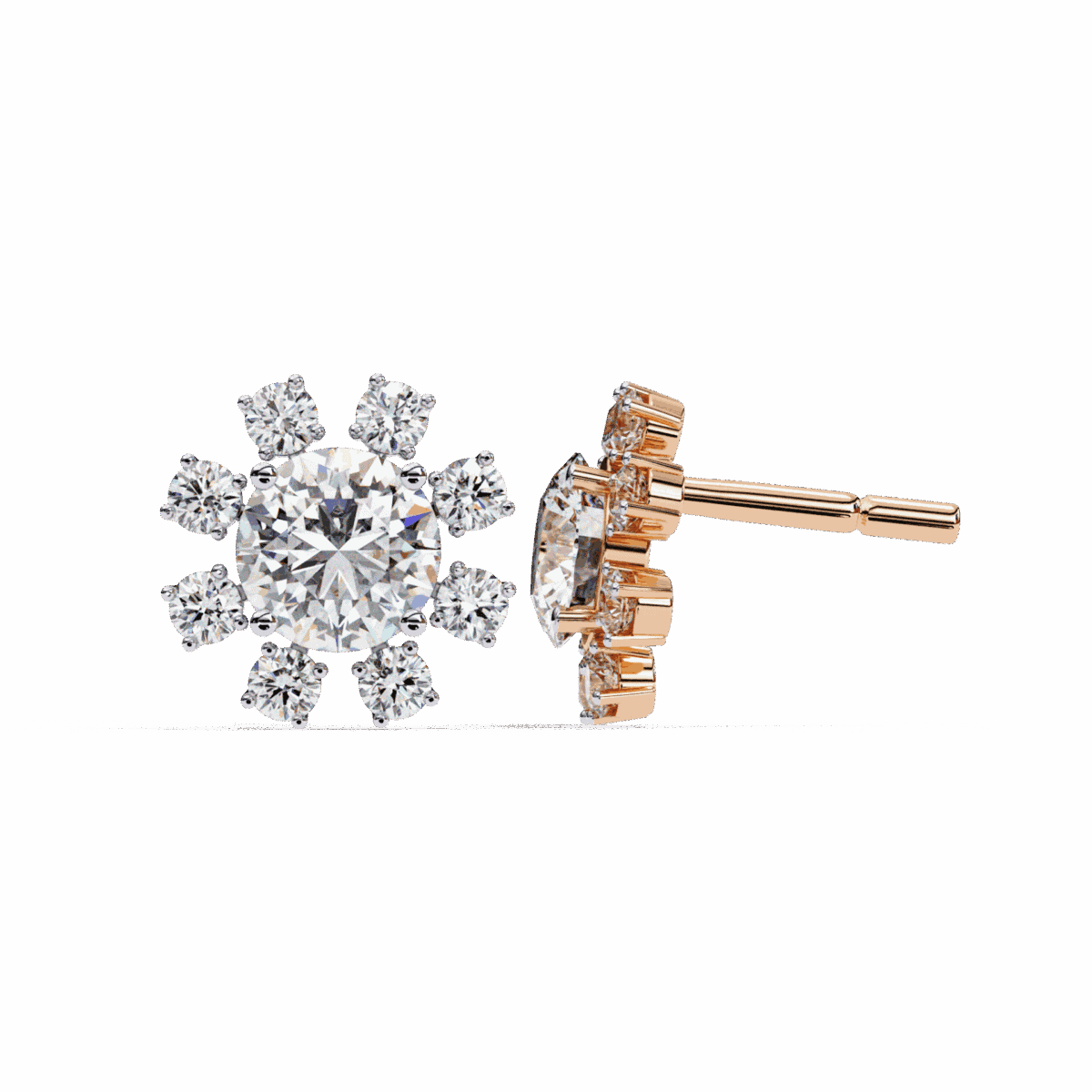 1.25 Carat Modern Round Duo Diamond Stud Earrings  Image 17