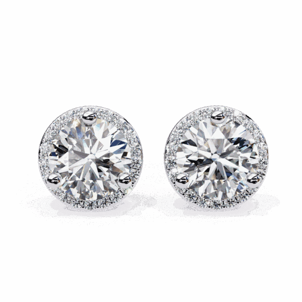 2 Carat Dual Round Diamond Stud Earrings
