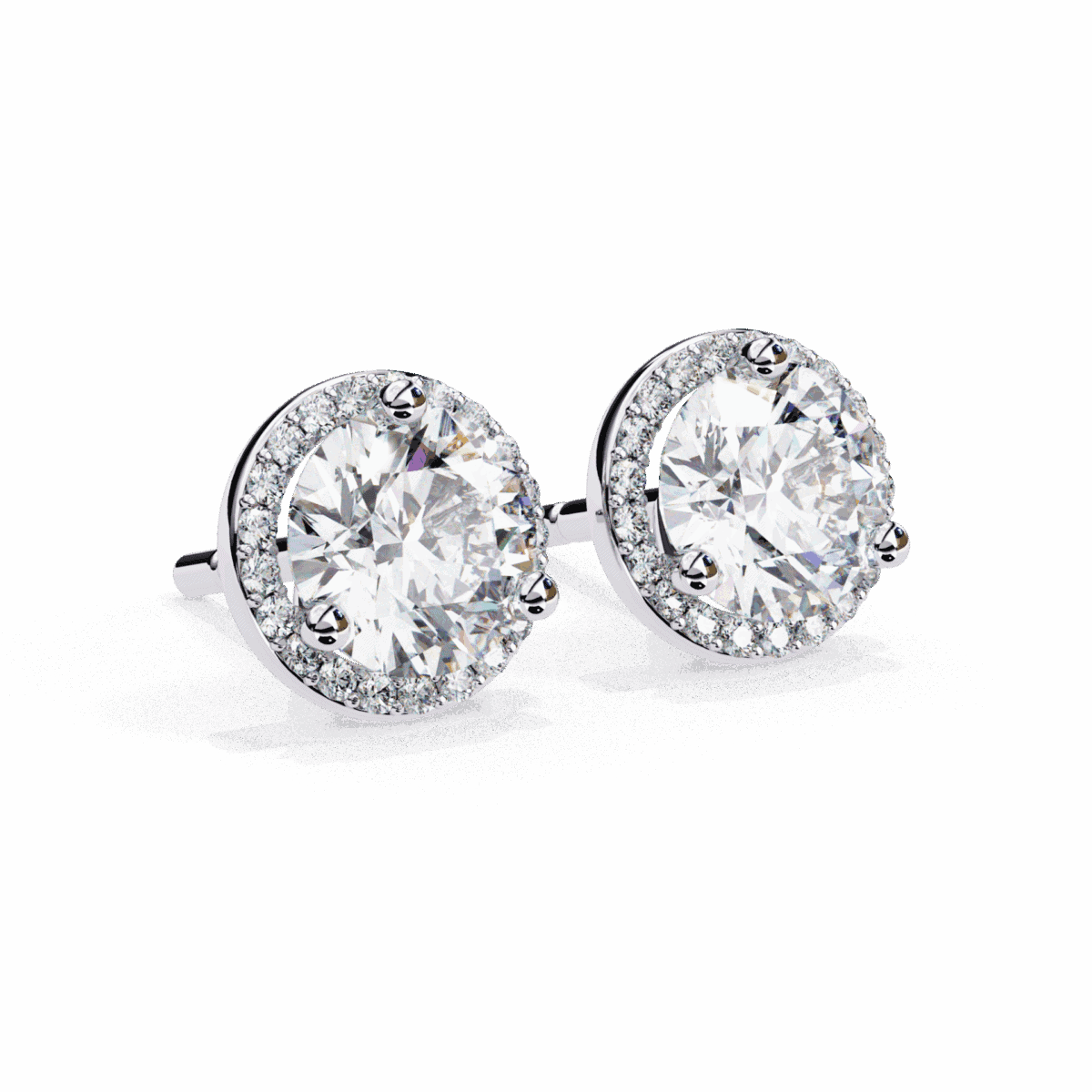 2 Carat Dual Round Diamond Stud Earrings  Image 6