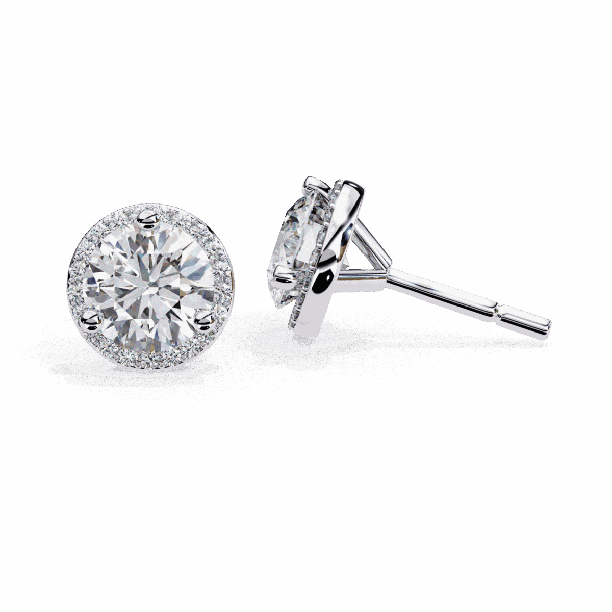 2 Carat Dual Round Diamond Stud Earrings  Image 7
