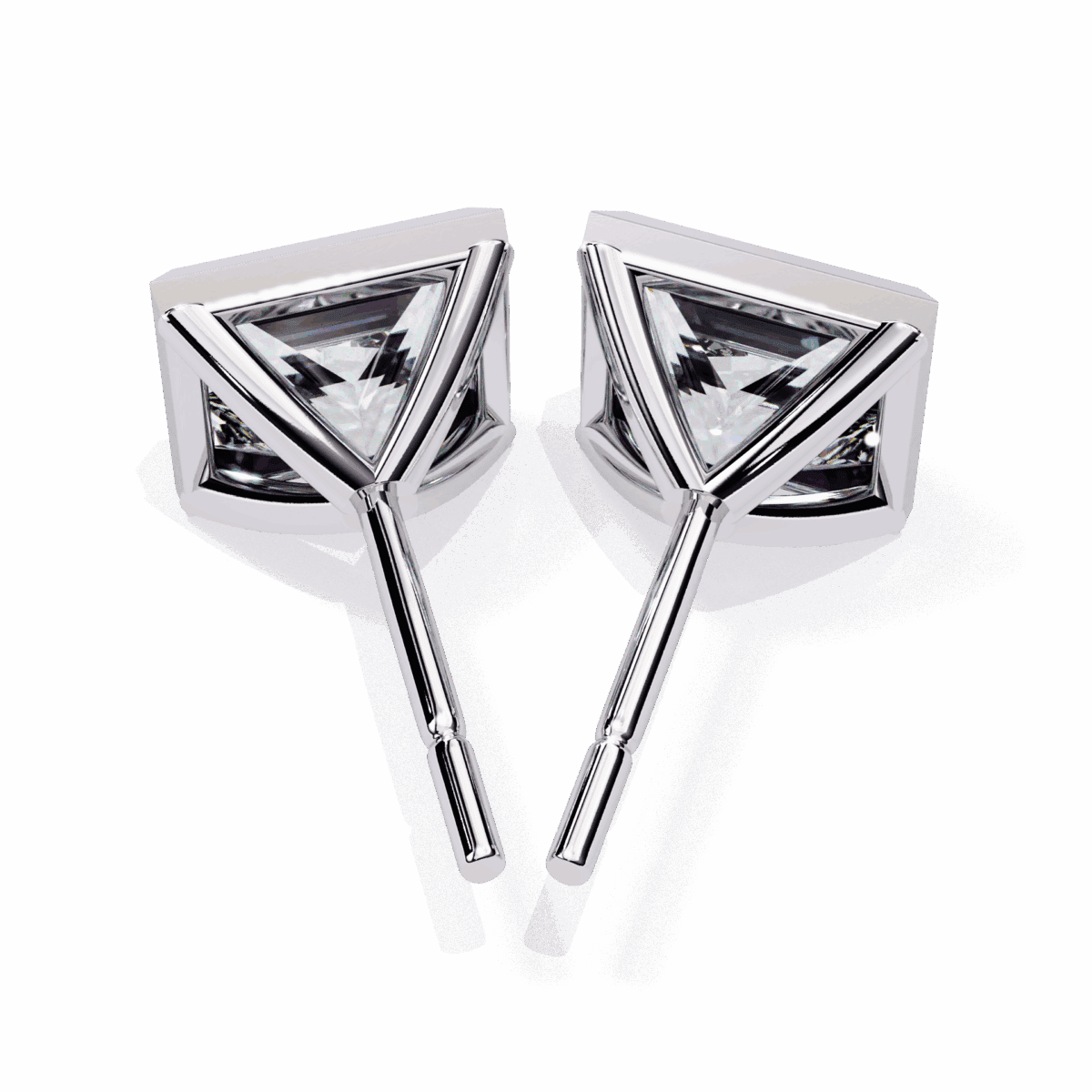 1.75 Carat Princess Solitaire Diamond Earrings  Image 5