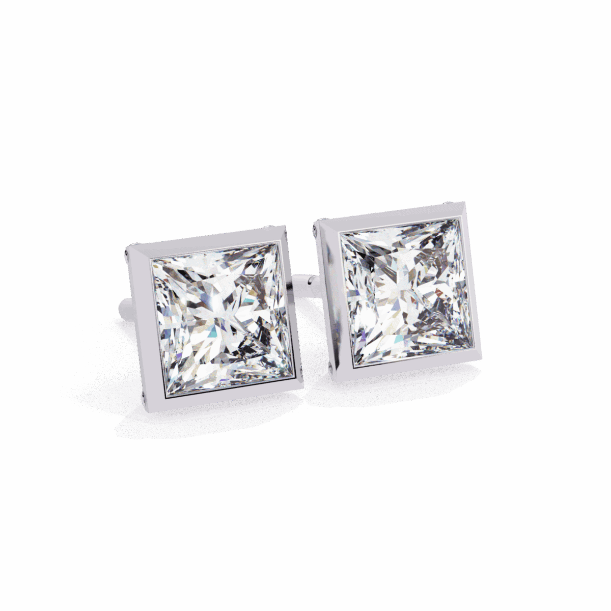 1.75 Carat Princess Solitaire Diamond Earrings  Image 6
