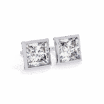 1.75 Carat Princess Solitaire Diamond Earrings - Image 6