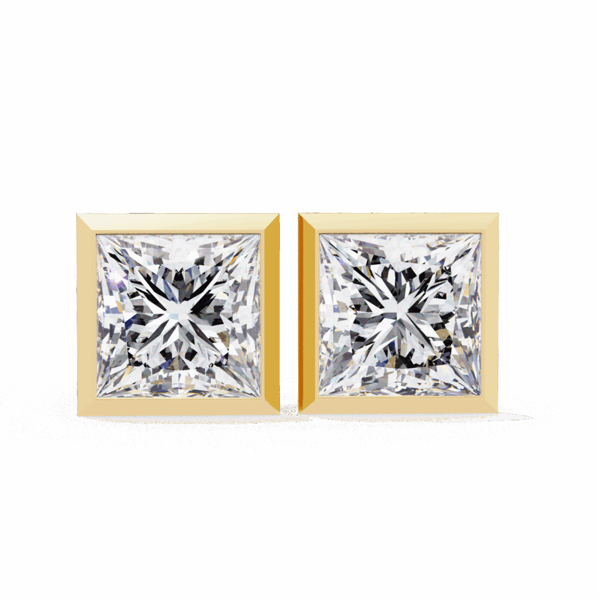 1.75 Carat Princess Solitaire Diamond Earrings  Image 8