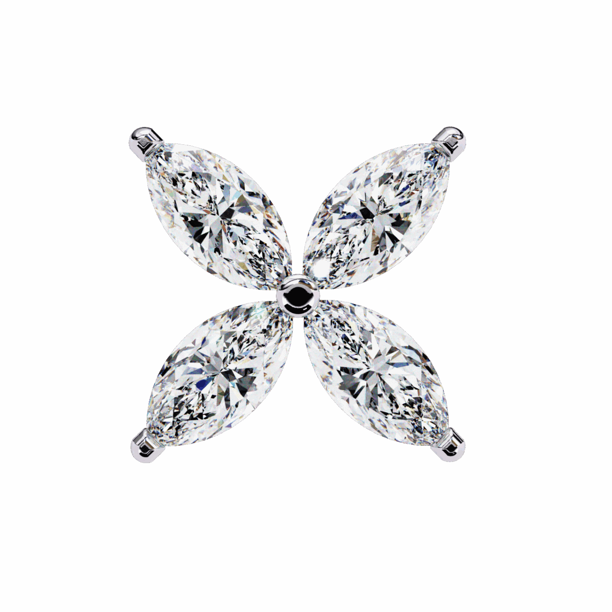 0.9 Carat Marquise Diamond Cluster Stud Earrings  Image 3