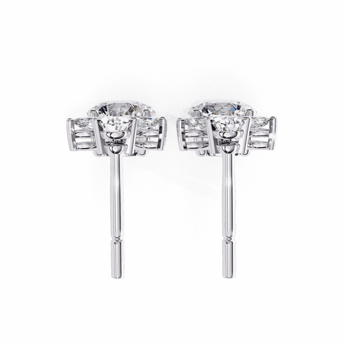 1.25 Carat Radiant Marquise & Pear Diamond Dangle Earrings  Image 4