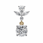 1.25 Carat Radiant Marquise & Pear Diamond Dangle Earrings - Image 10