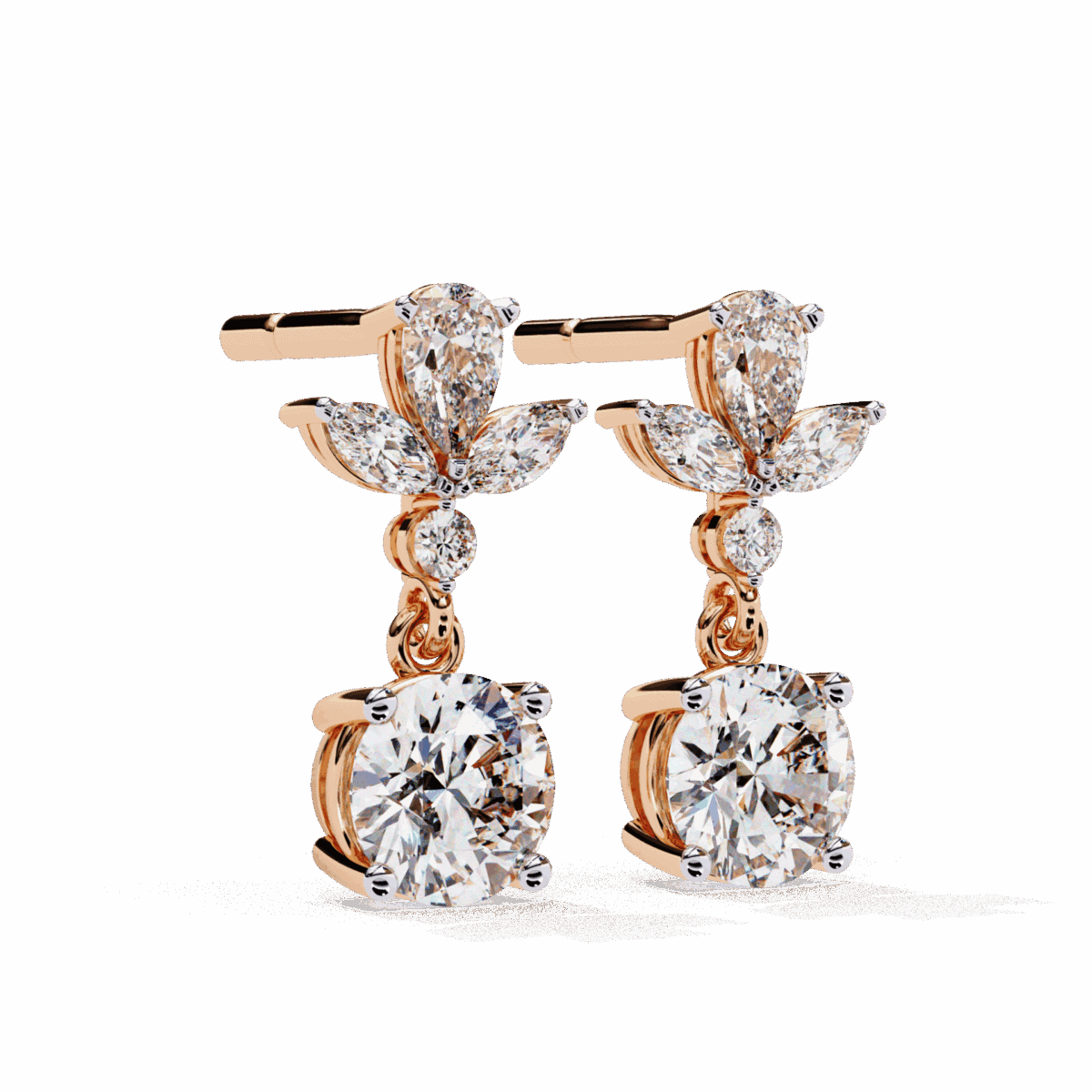 1.25 Carat Radiant Marquise & Pear Diamond Dangle Earrings  Image 20