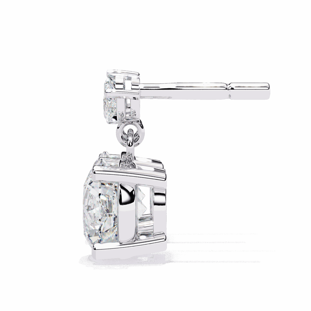 2 Carat Grace Marquise & Round Diamond Dangle Earrings  Image 2