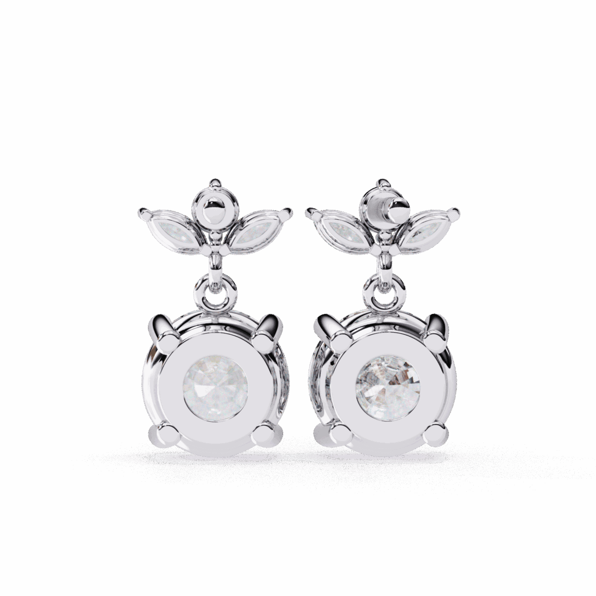 2 Carat Grace Marquise & Round Diamond Dangle Earrings  Image 5