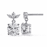 2 Carat Grace Marquise & Round Diamond Dangle Earrings - Image 7