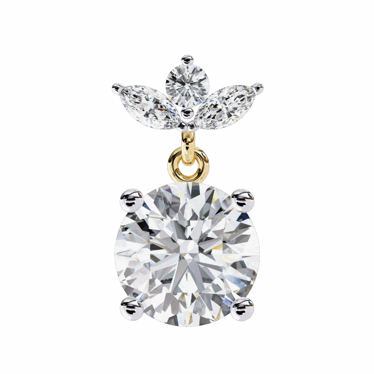 2 Carat Grace Marquise & Round Diamond Dangle Earrings  Image 10