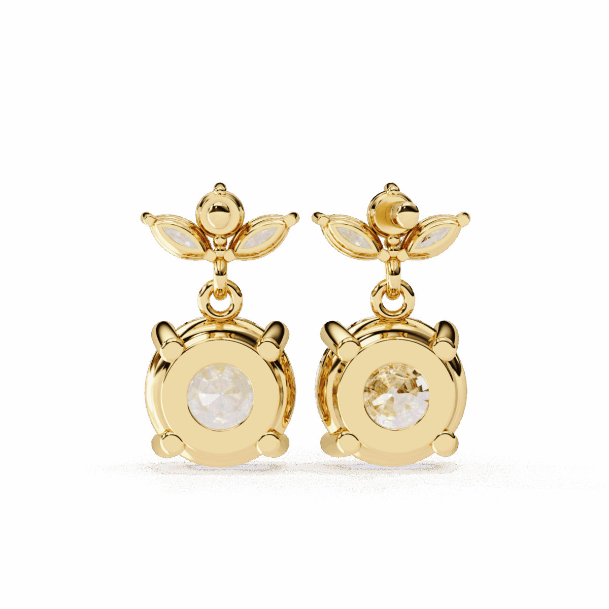 2 Carat Grace Marquise & Round Diamond Dangle Earrings  Image 12