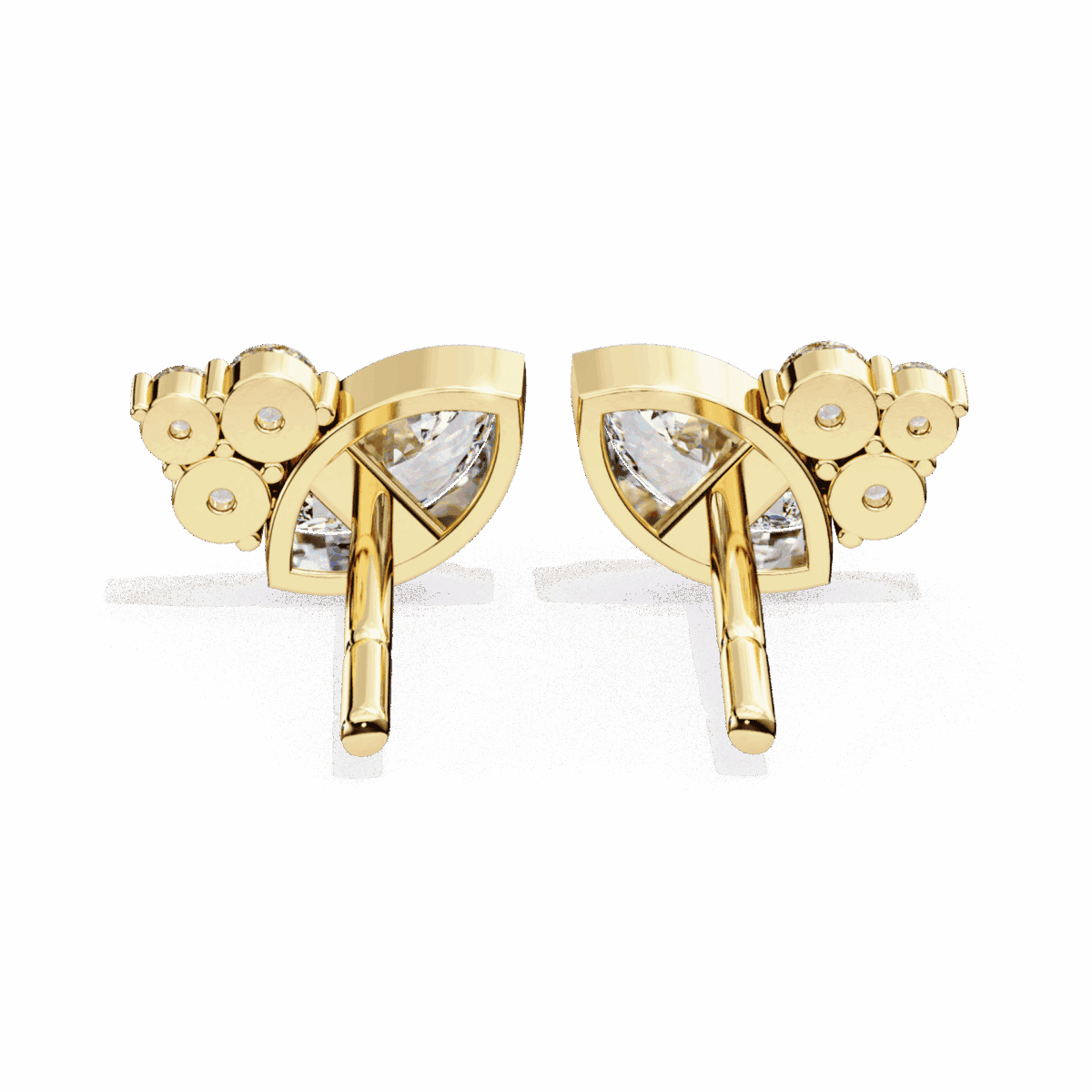 0.5 Carat Marquise and Round Diamond Cluster Stud Earrings  Image 9