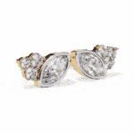 0.5 Carat Marquise and Round Diamond Cluster Stud Earrings - Image 10