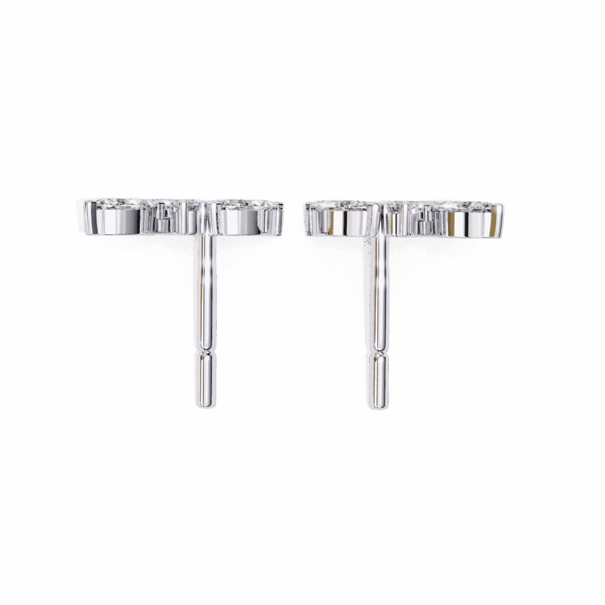 0.4 Carat Elegant Marquise and Round Diamond Stud Earrings  Image 3