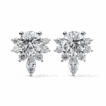 0.7 Carat Multi-Stone Marquise and Round Diamond Stud Earrings