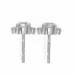 0.7 Carat Multi-Stone Marquise and Round Diamond Stud Earrings - Image 4