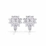 0.7 Carat Multi-Stone Marquise and Round Diamond Stud Earrings - Image 5